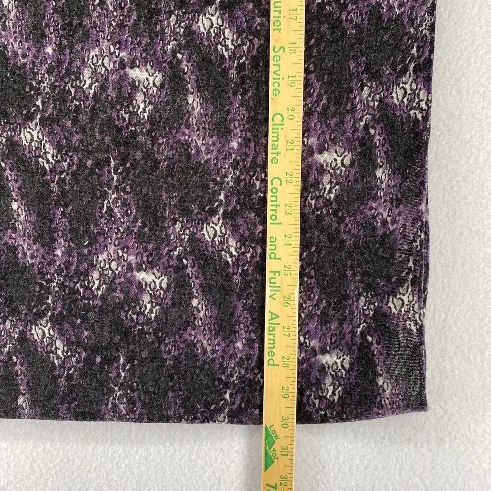 Scarf Womens OS Wool Blend Gauze Animal Print Snood Infinity Purple 19